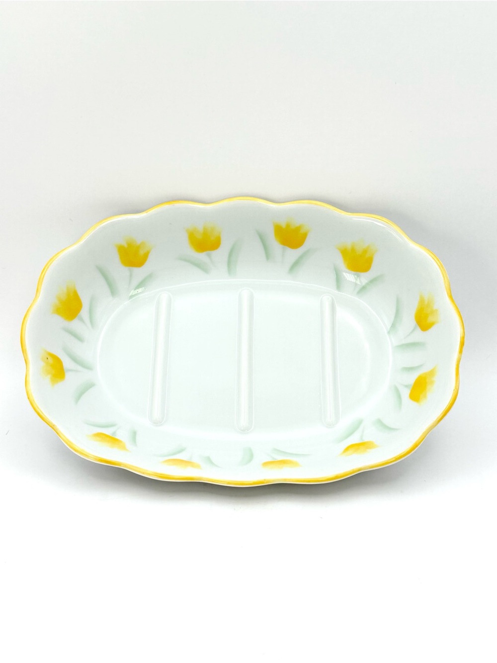 Vintage Yellow Tulip Soap Dish Andre Richard Loren
